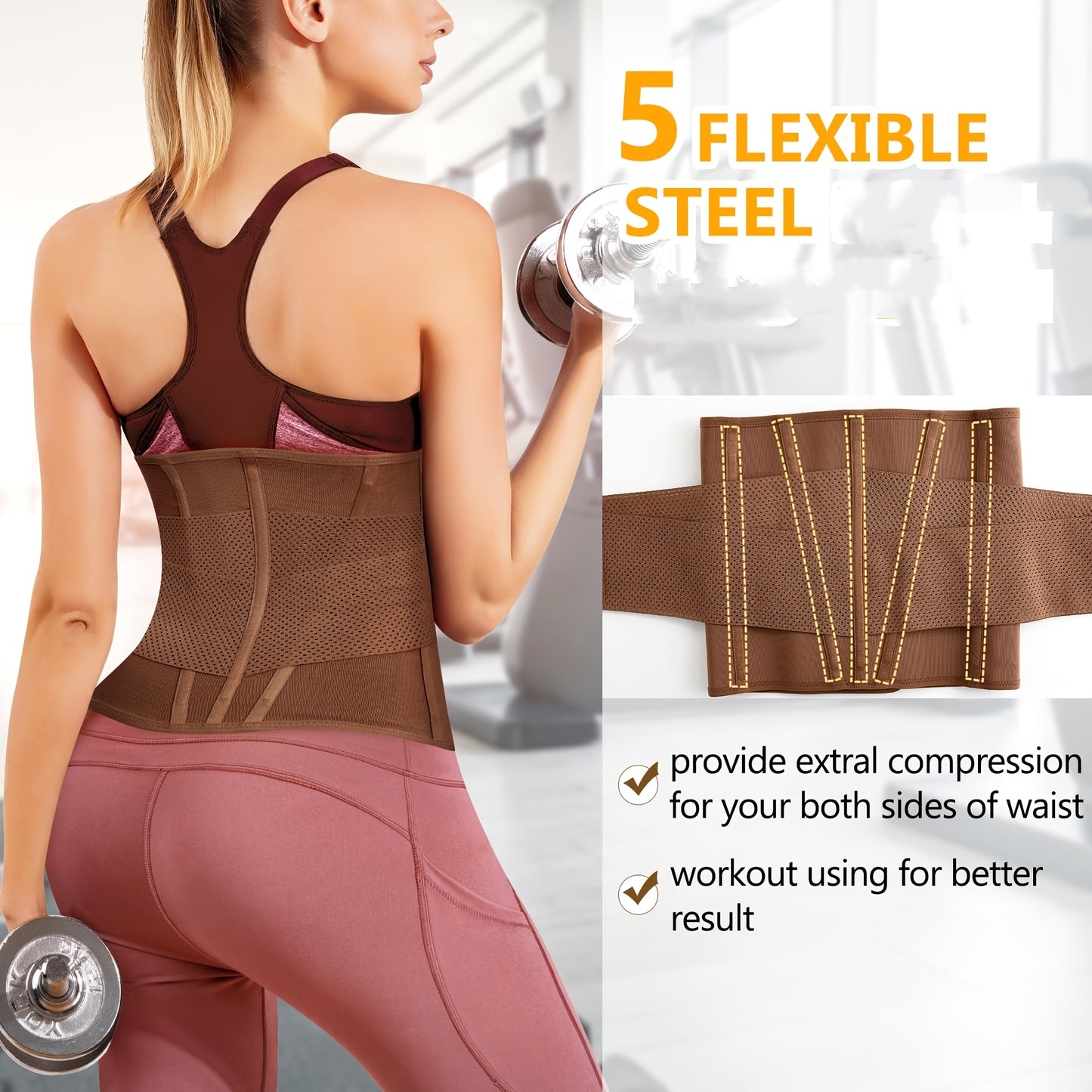 BVIMEPOS Women's Brown Waist Trainer Slimming Tummy Control