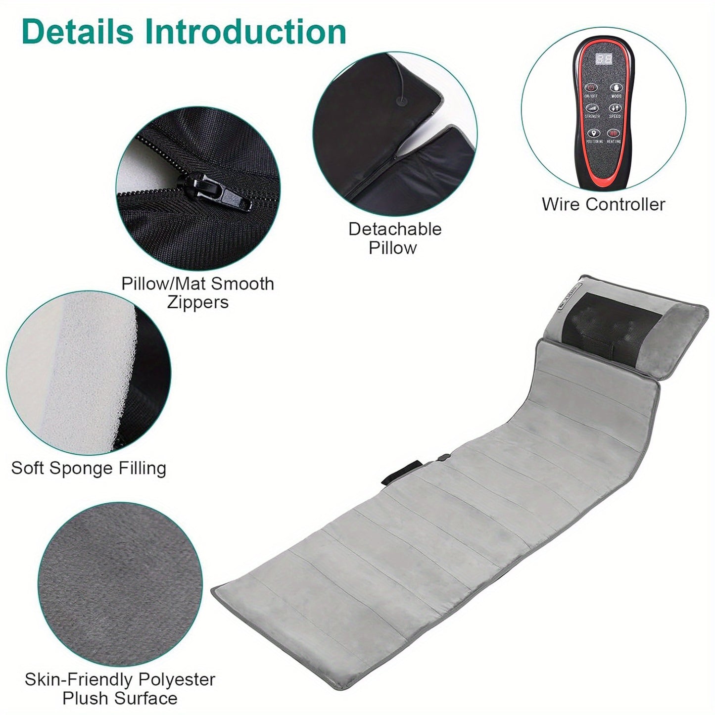 Multifunction Heating Electric Massage Mat