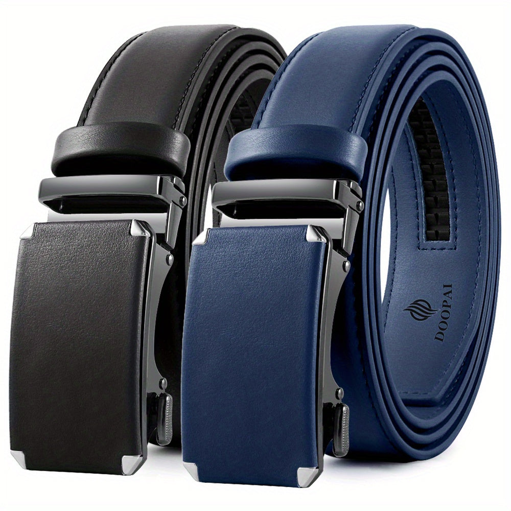 2pcs DOOPAI Men's Genuine Leather Belt with Automatic Buckle