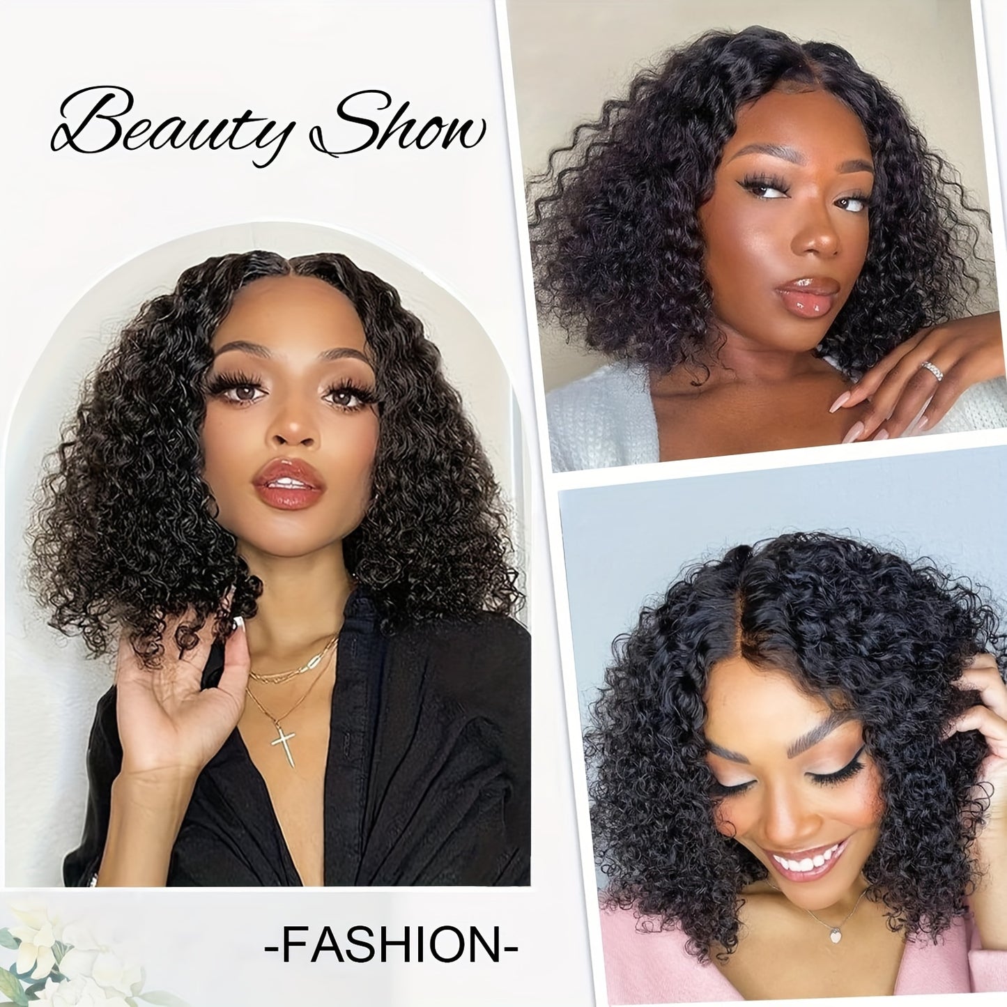 Curly Bob Wig Human Hair Glueless 13x6 Transparent Lace Frontal Wet and Wavy Short Jerry Curly Lace Front Bob Wigs for Black Women Pre Plucked Natural Hairline with Baby Hair 14 Inch