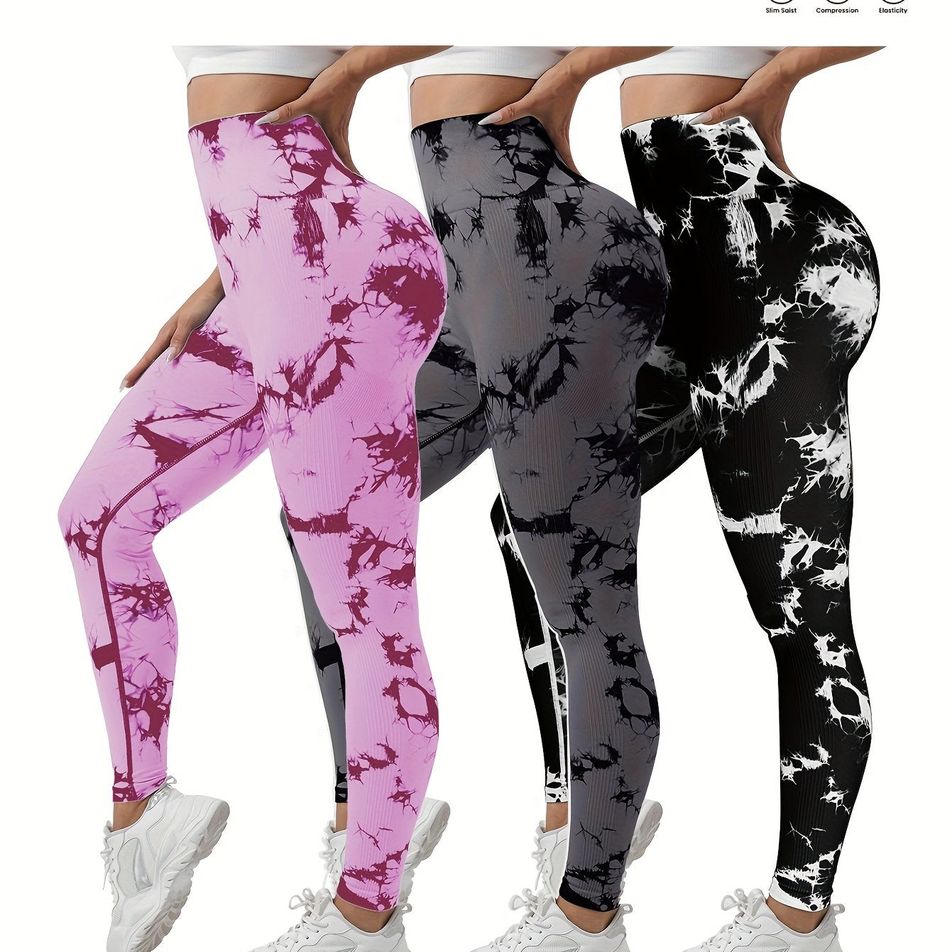Wellness And Beauty Emporium Seamless Tie Dye Yoga Pants