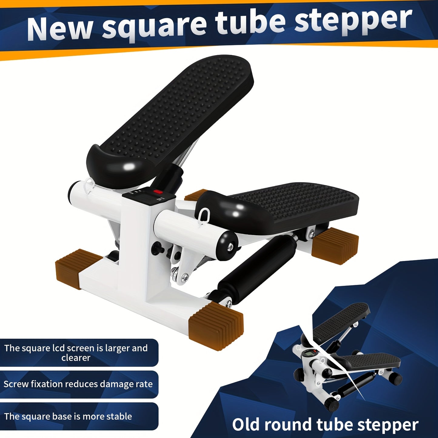 Compact Stainless Steel Stepper with Digital Monitor for Home Fitness