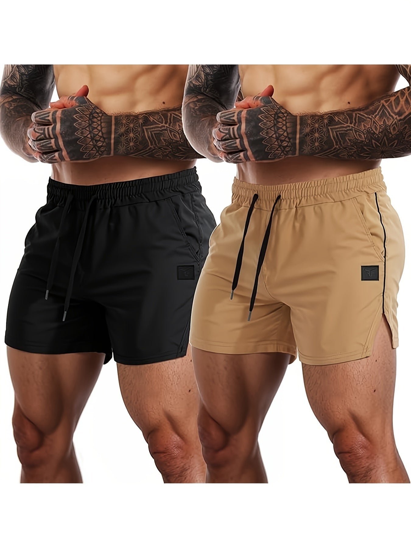 2 Pack Men's Gym Workout Shorts Quick Dry Lightweight Athletic