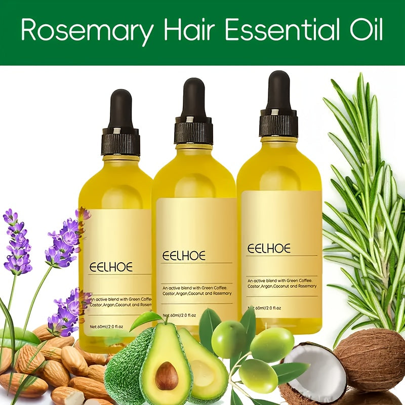 5pcs Rosemary Moisturizing Hair Oil For Smoother Hair