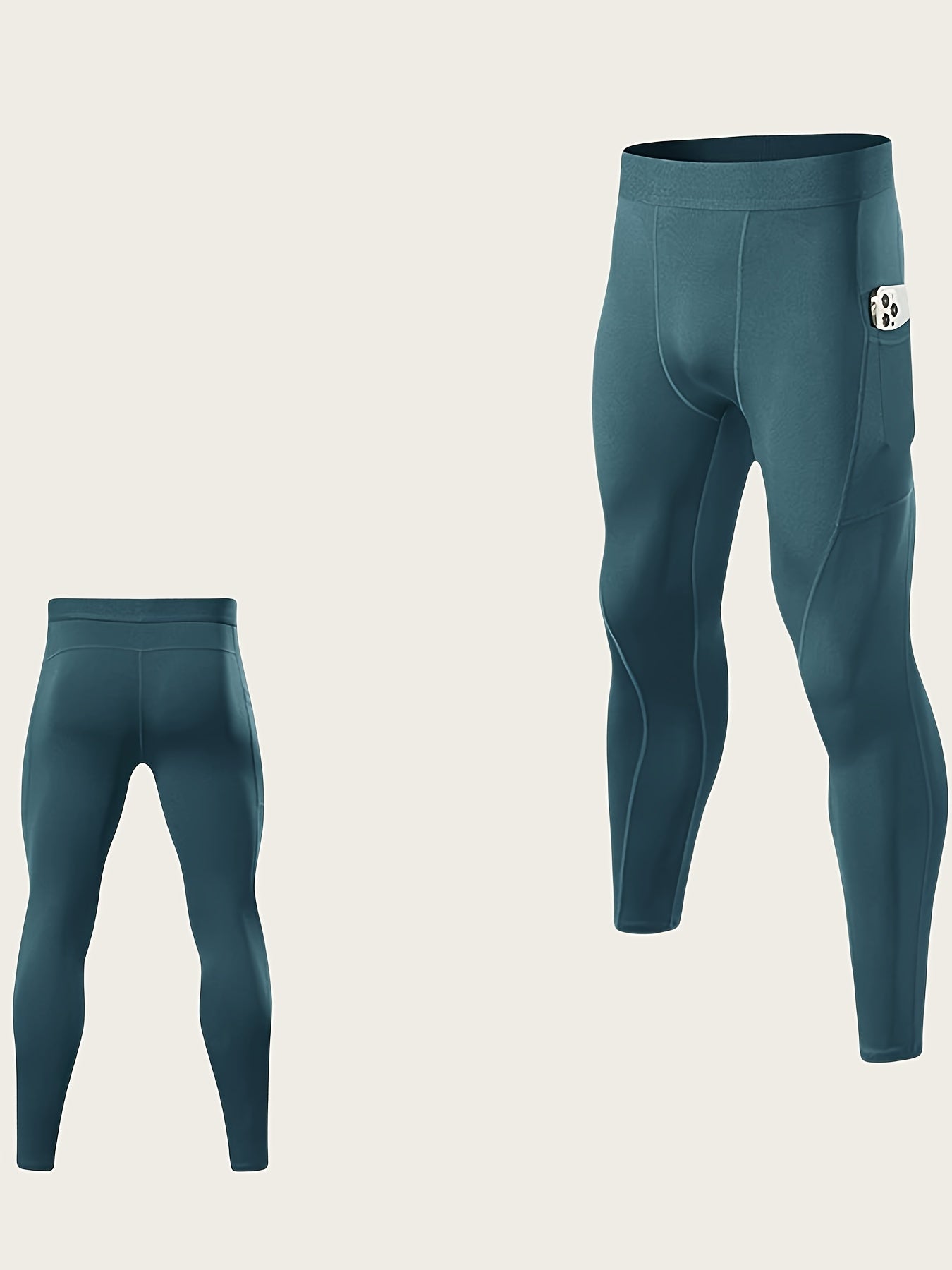 Tight Sports Pants Men Quick Drying Breathable Fitness Pants With Side Pockets