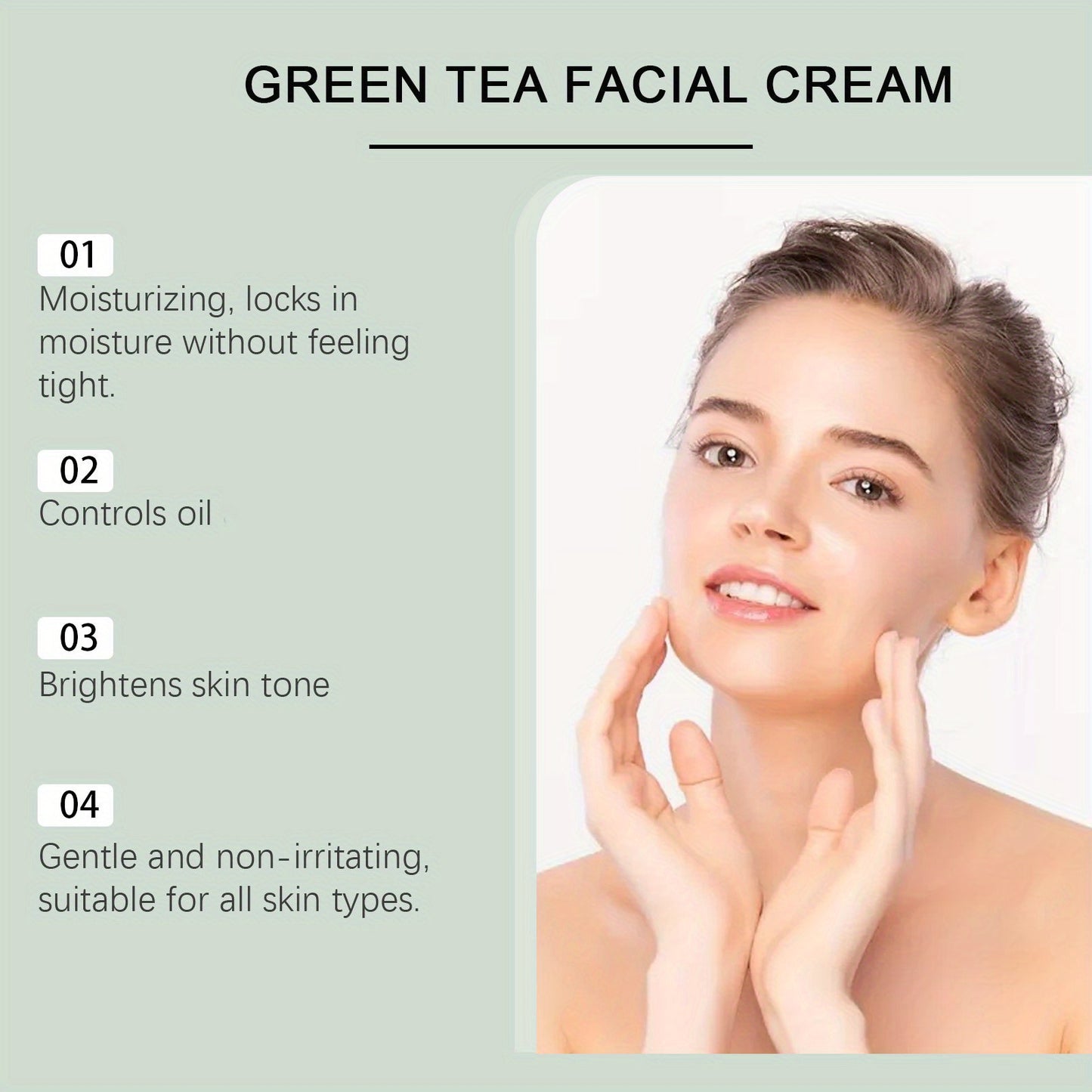 3pcs Green Tea Oil Control Moisturizer 50g Deep Moisturizing Cream