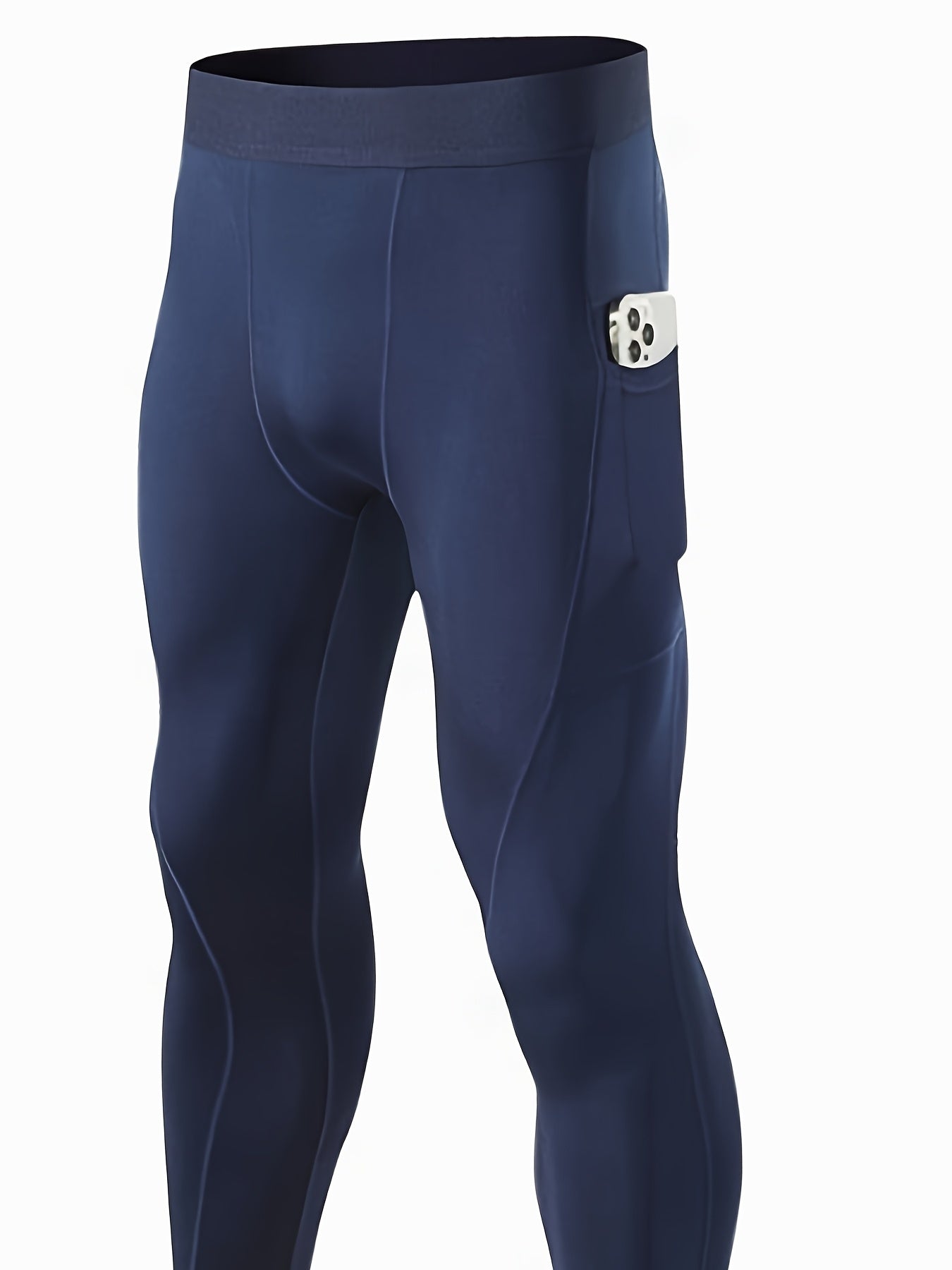 Tight Sports Pants Men Quick Drying Breathable Fitness Pants With Side Pockets