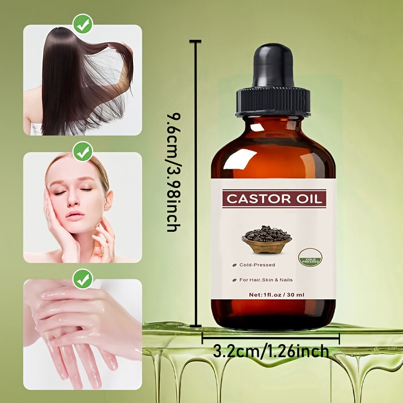 5-Pack Pure Castor Oil For Hair Skin & Nails Natural Care