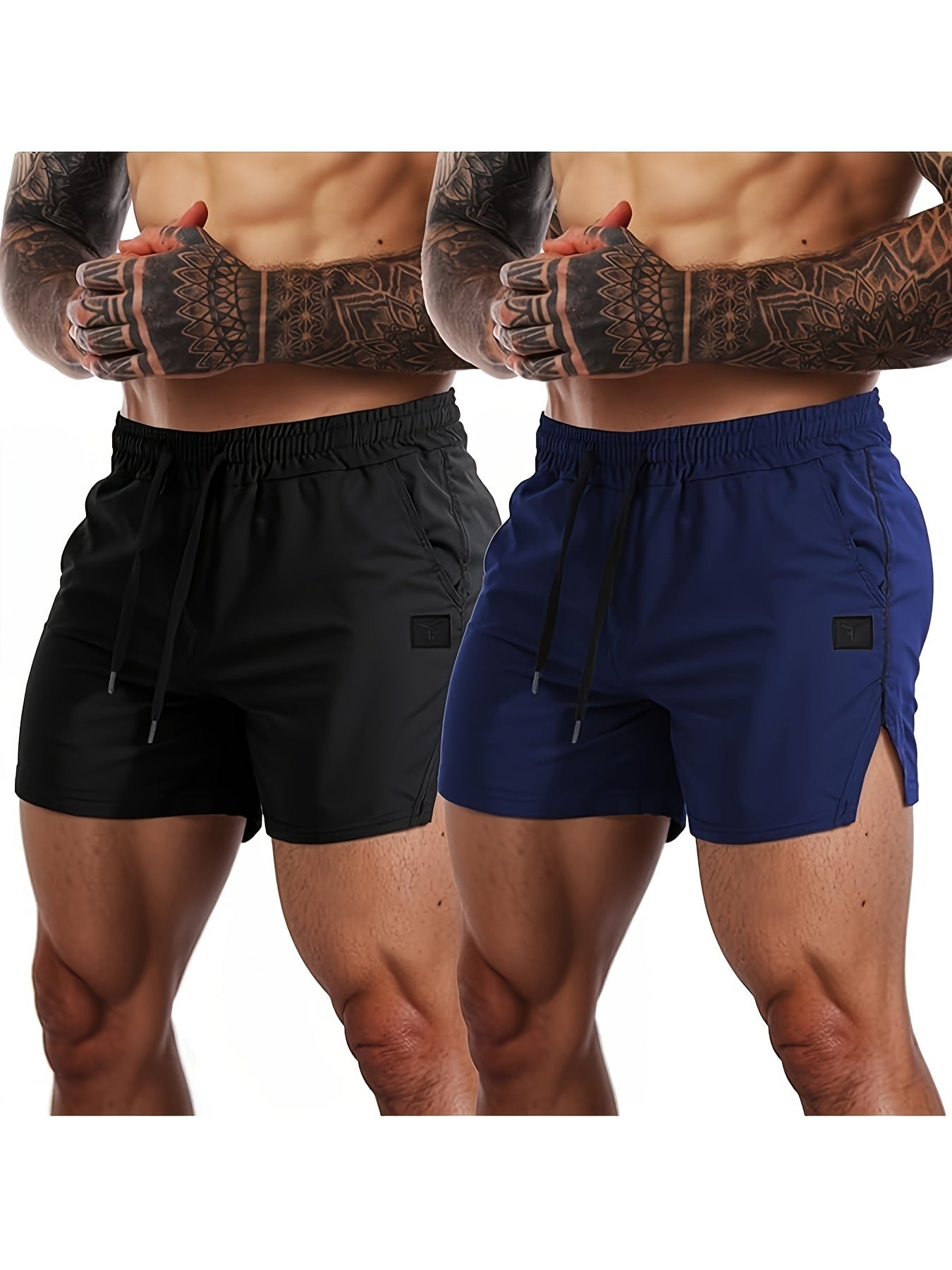 2 Pack Men's Gym Workout Shorts Quick Dry Lightweight Athletic
