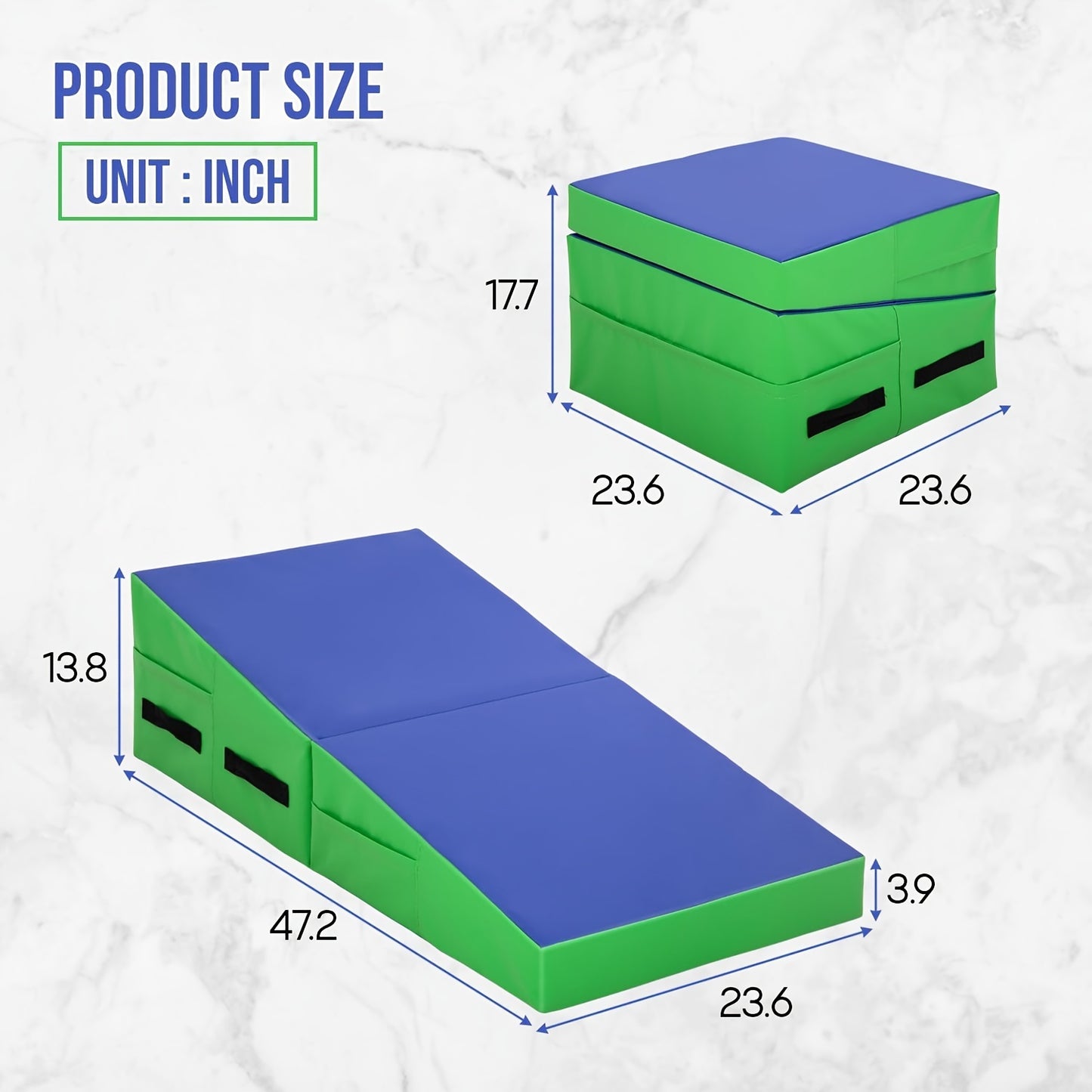 Folding Exercise Mat Incline Tumbling Mats for Home Gym