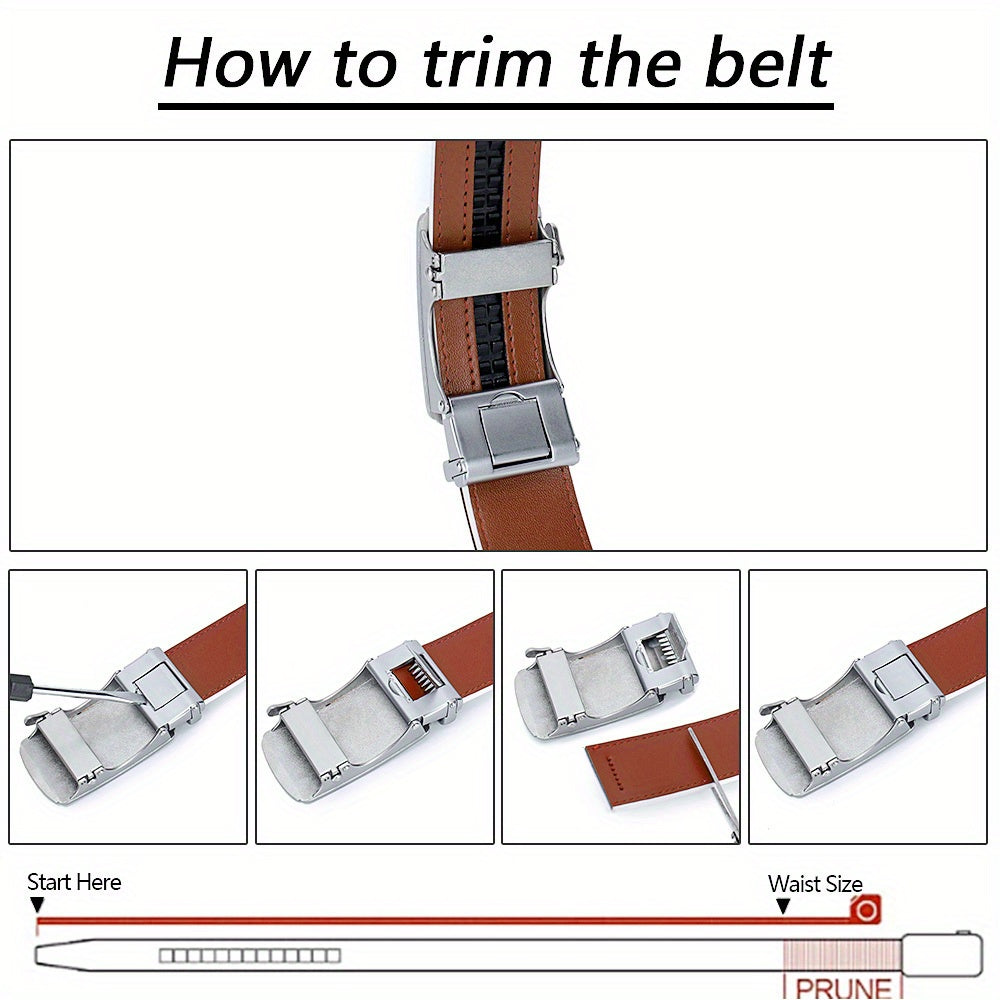 YOORAN Men's Premium Genuine Leather Belt with Alloy Buckle