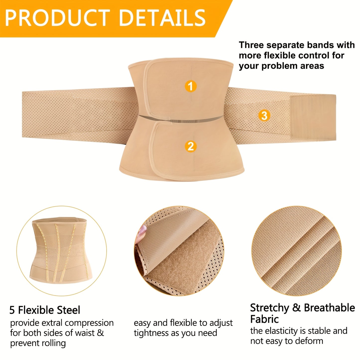 BVIMEPOS Women's Brown Waist Trainer Slimming Tummy Control