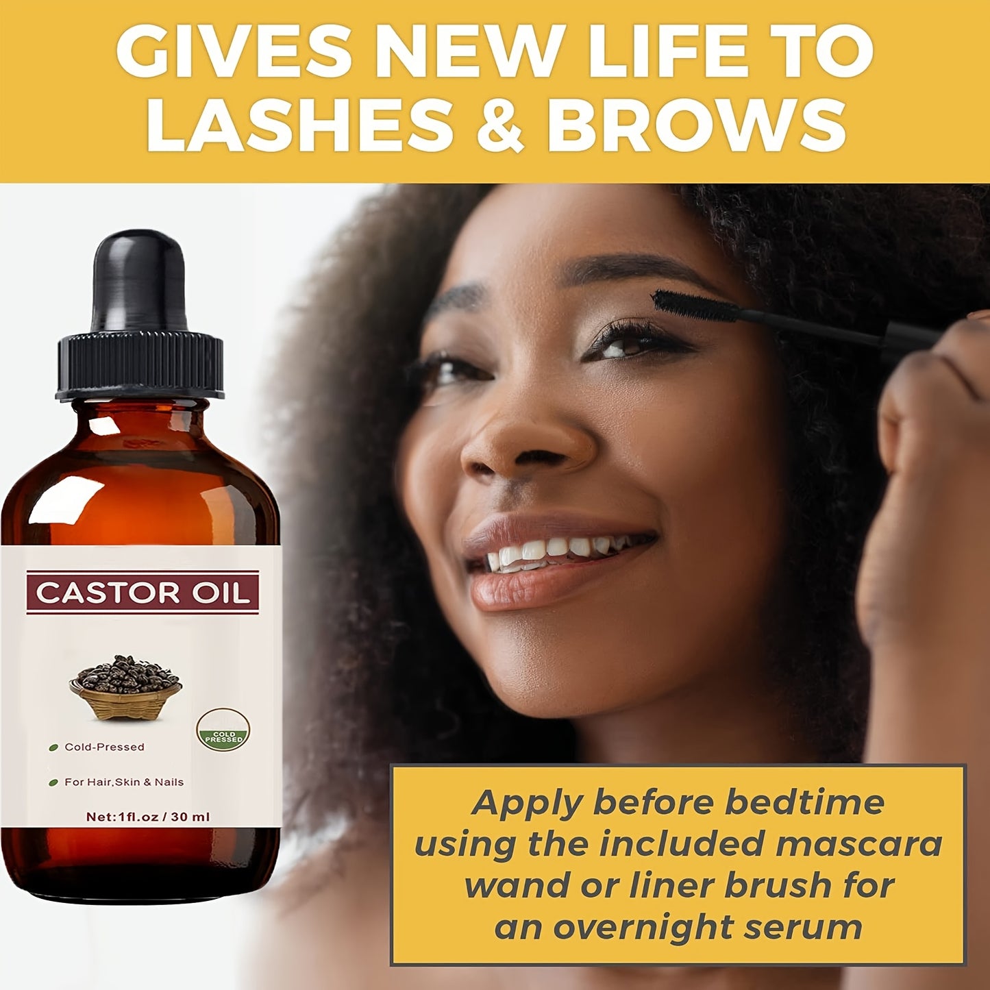 5-Pack Pure Castor Oil For Hair Skin & Nails Natural Care