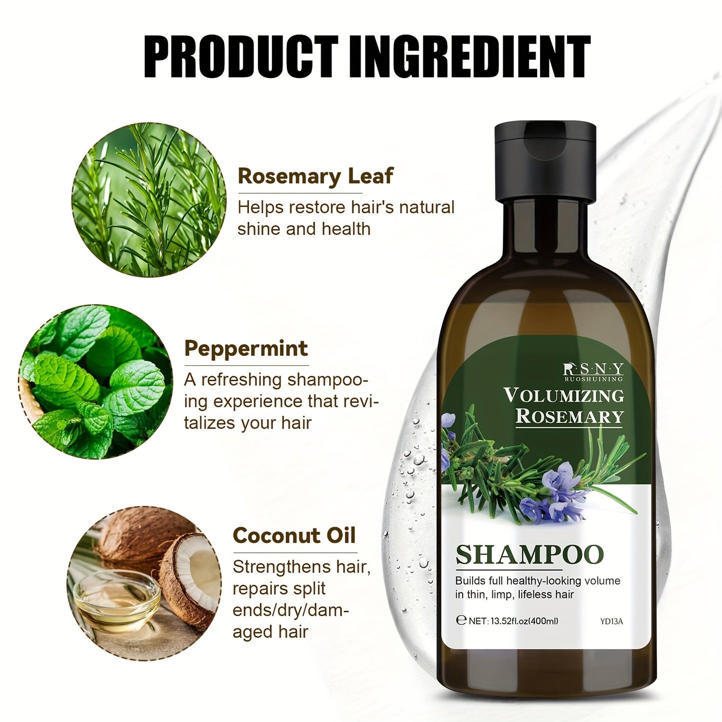 13.53oz Rosemary Volumizing Women's Shampoo Moisturizing