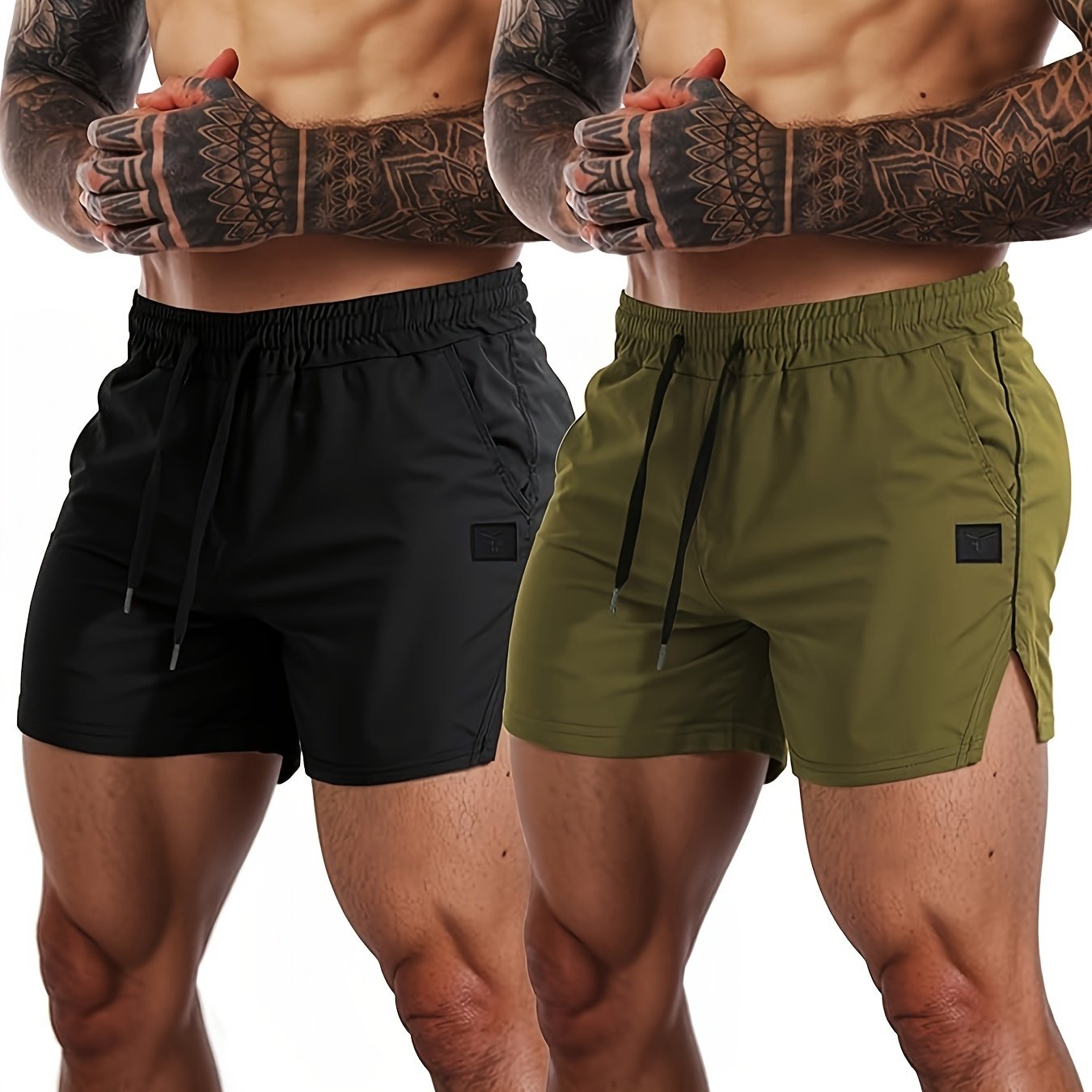2 Pack Men's Gym Workout Shorts Quick Dry Lightweight Athletic