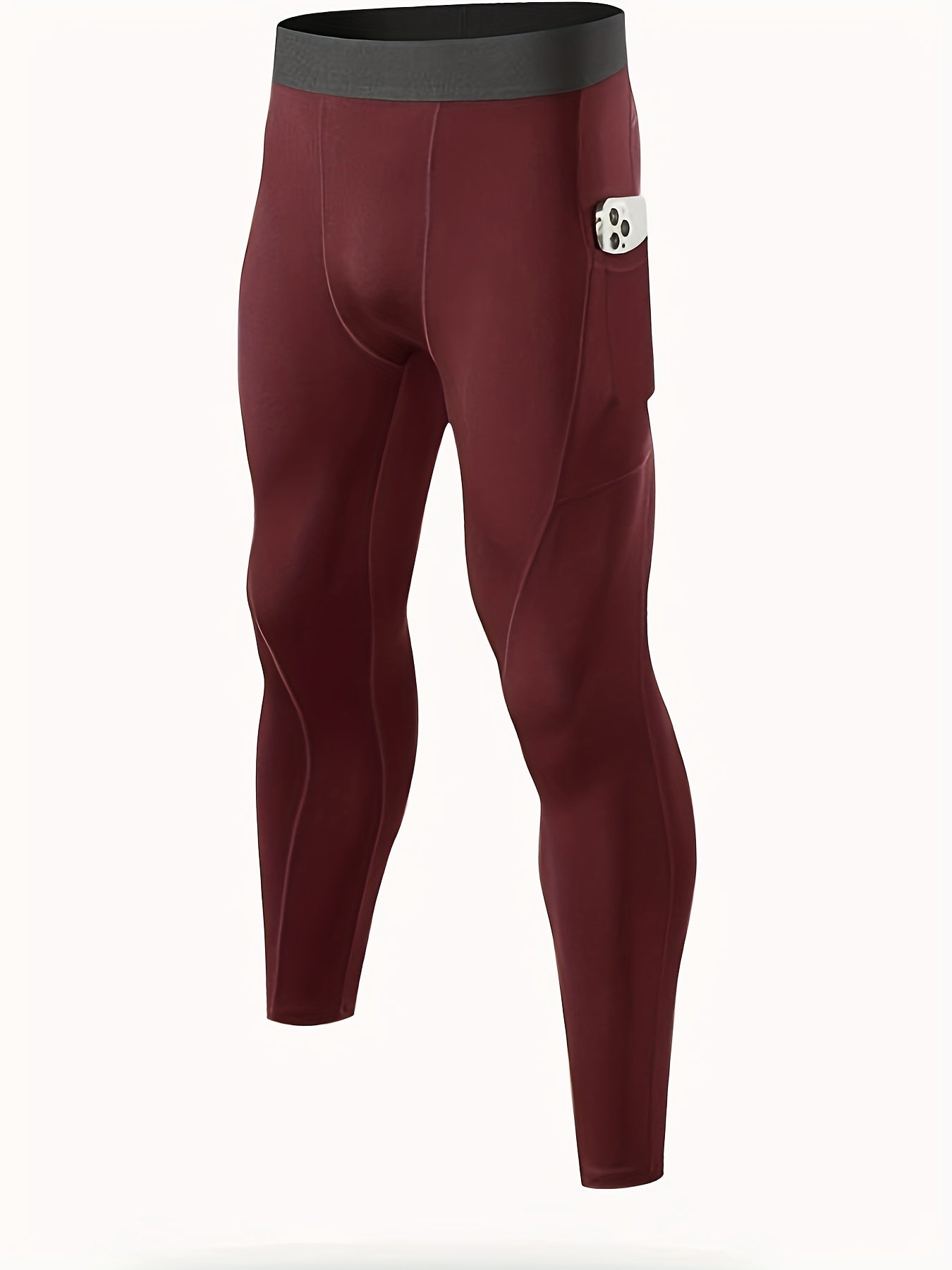 Tight Sports Pants Men Quick Drying Breathable Fitness Pants With Side Pockets