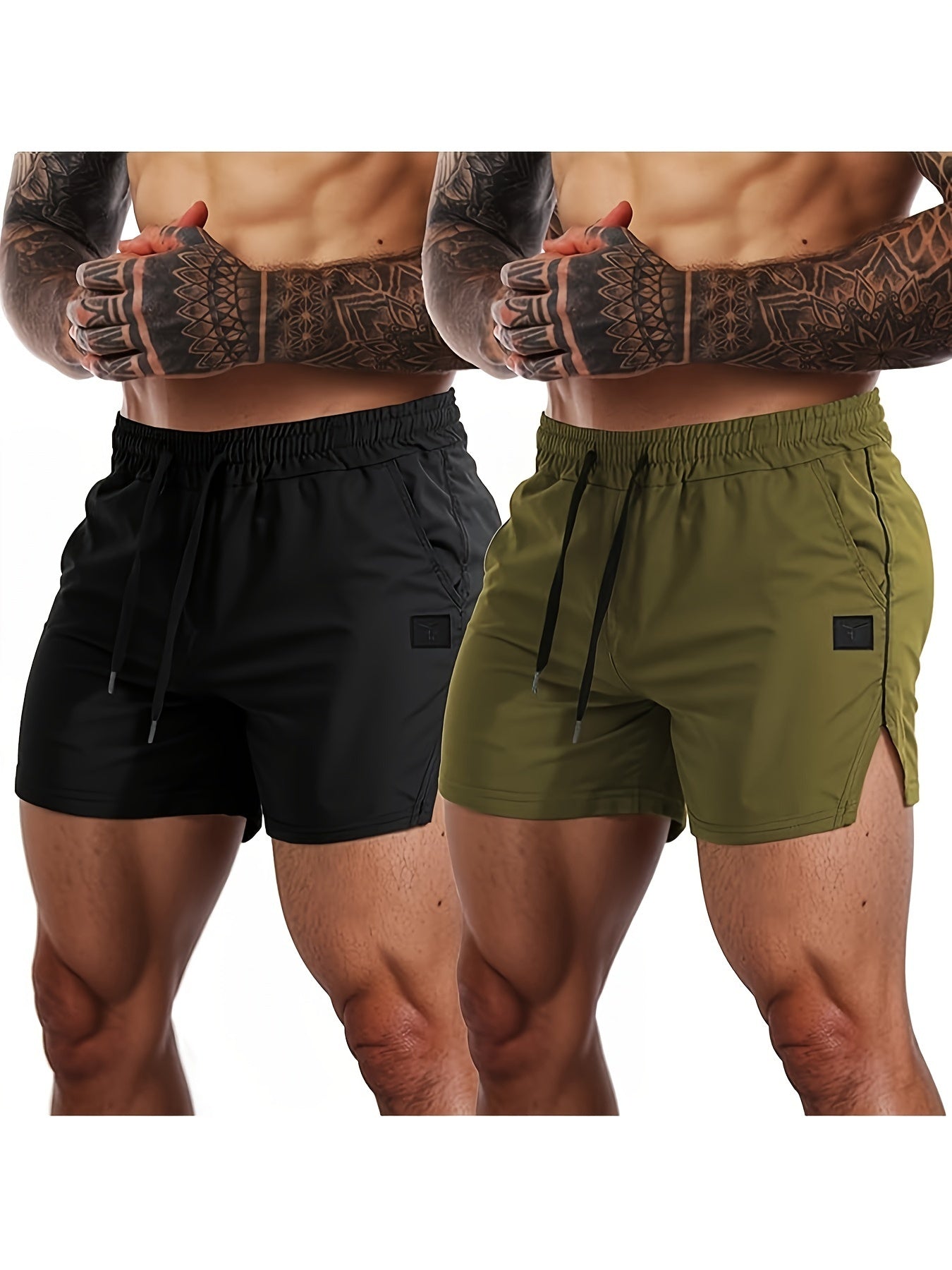 2 Pack Men's Gym Workout Shorts Quick Dry Lightweight Athletic