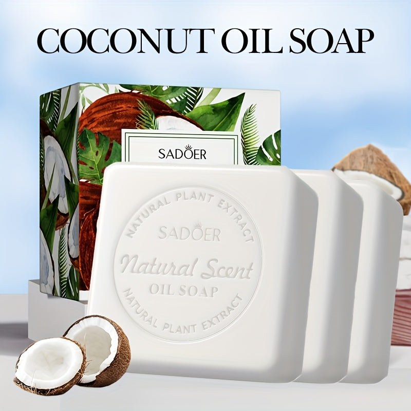 6pcs Coconut Essential Oil Soap - 100g Organic Moisturizing