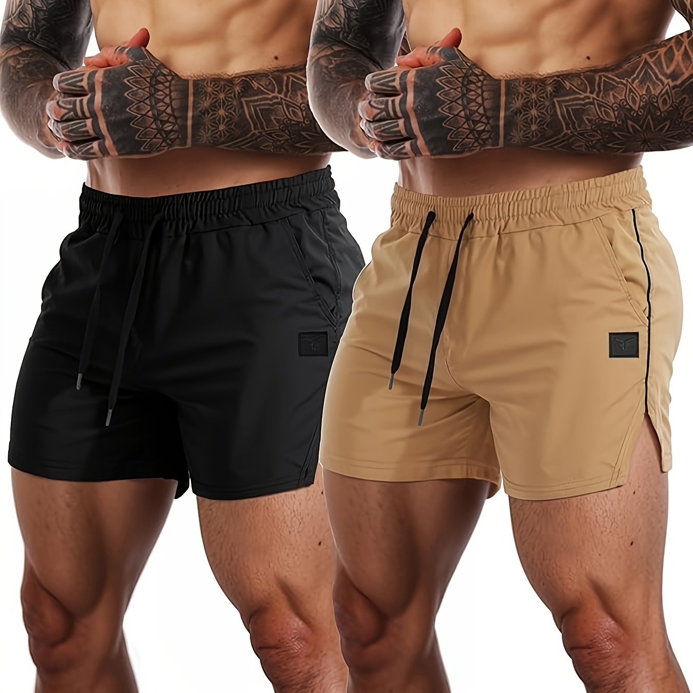 2 Pack Men's Gym Workout Shorts Quick Dry Lightweight Athletic