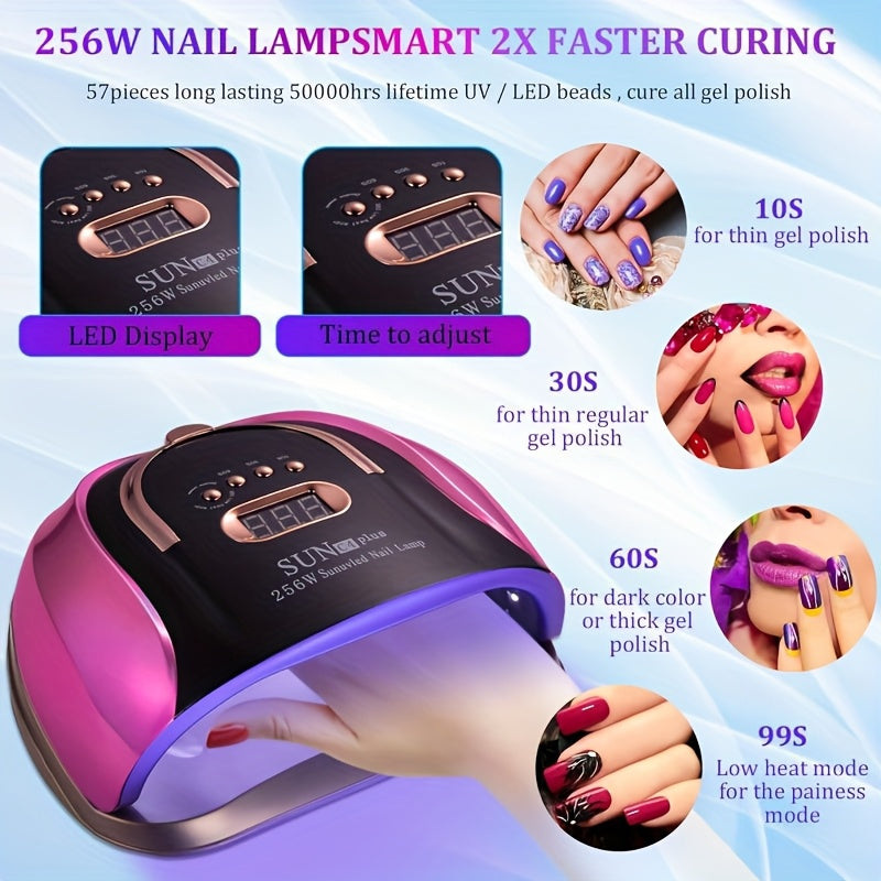 High Power Nail Curing Light 256W with Auto-Sensing Features