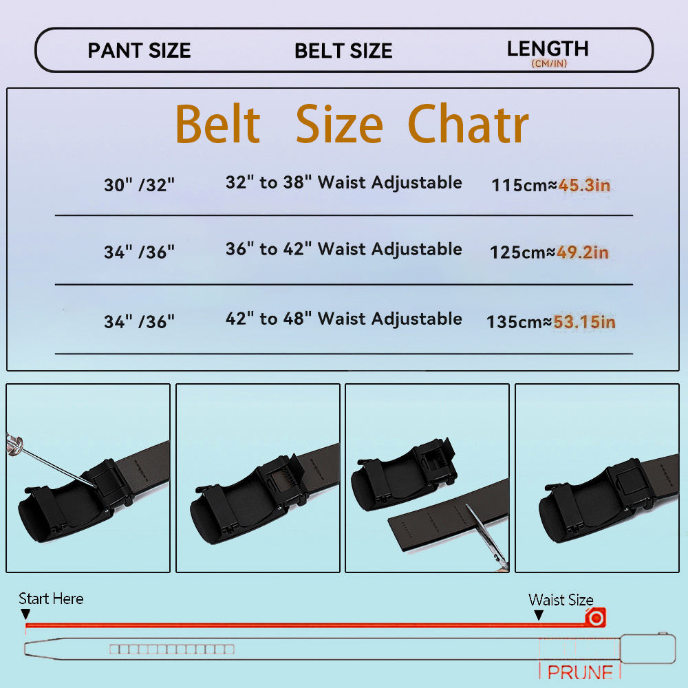 2pcs Men's Business Belts with Alloy Automatic Buckle