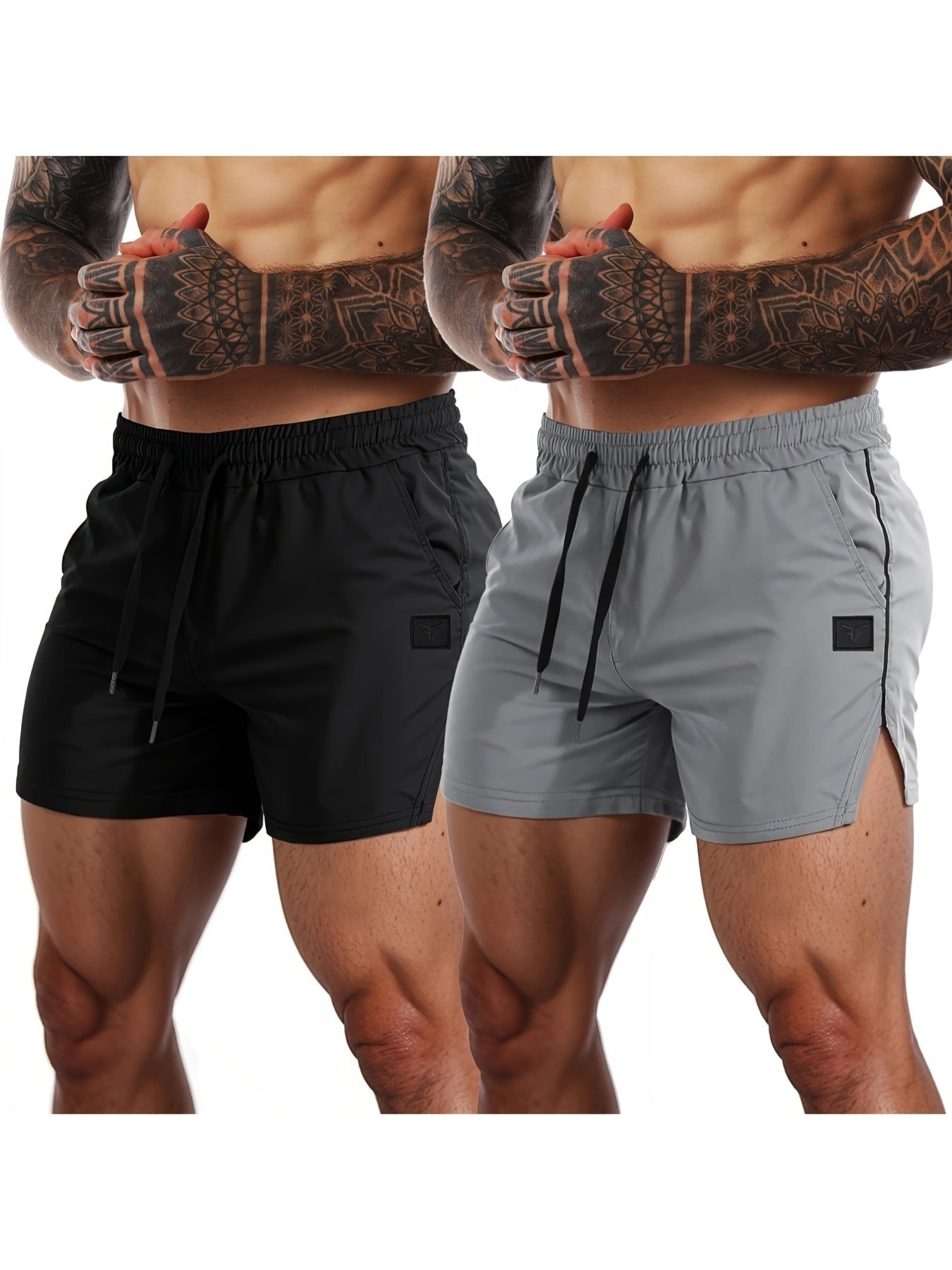 2 Pack Men's Gym Workout Shorts Quick Dry Lightweight Athletic