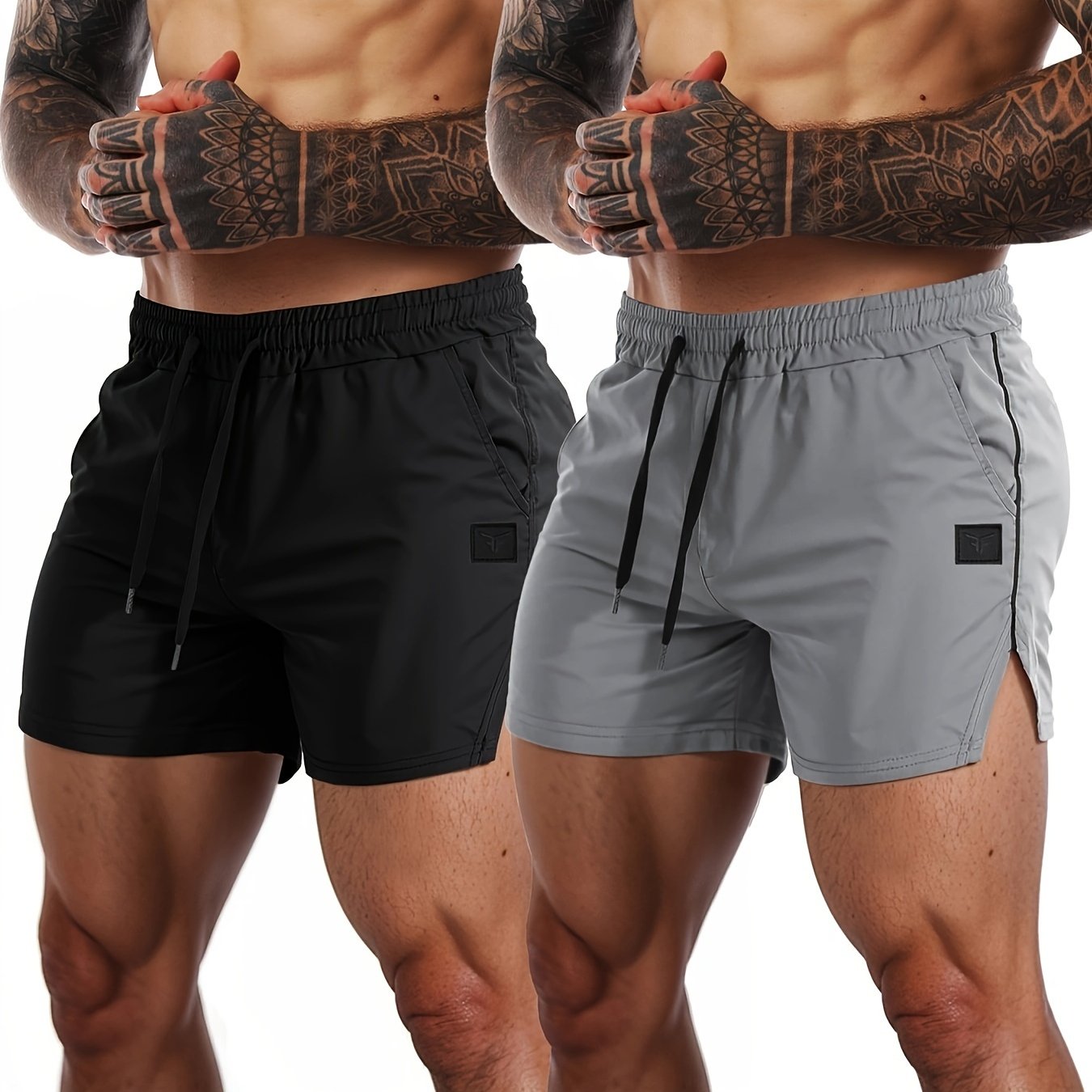 2 Pack Men's Gym Workout Shorts Quick Dry Lightweight Athletic