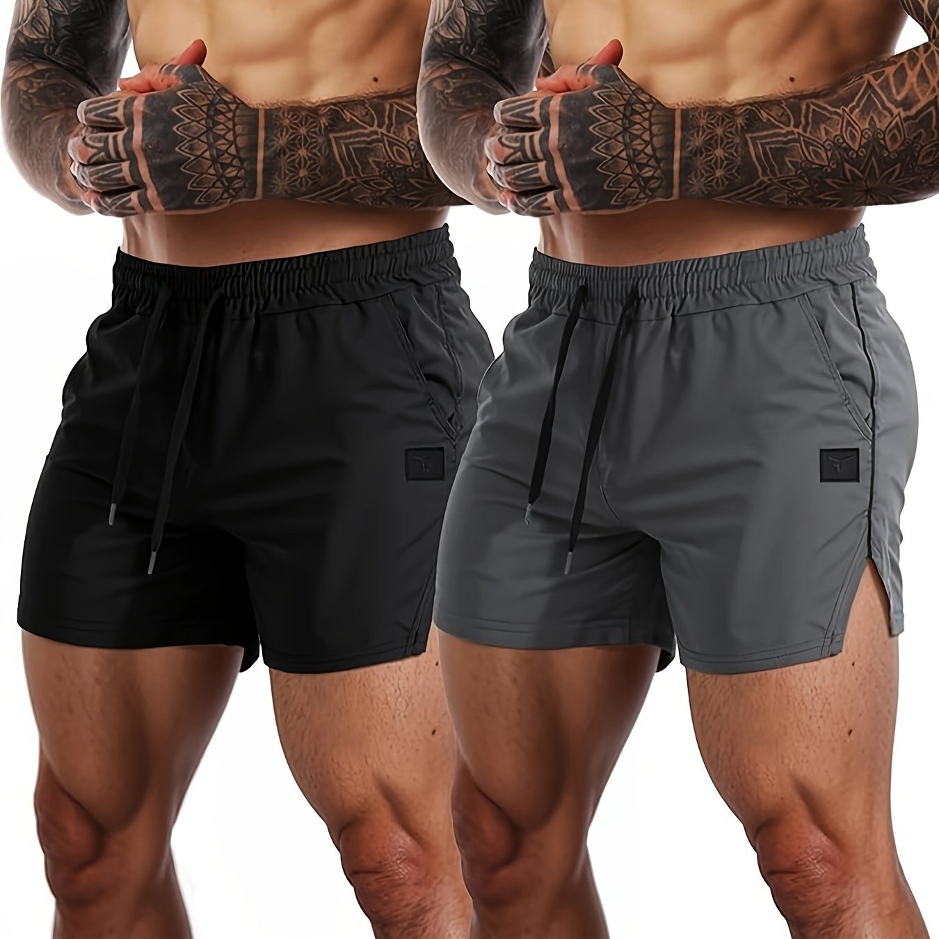 2 Pack Men's Gym Workout Shorts Quick Dry Lightweight Athletic