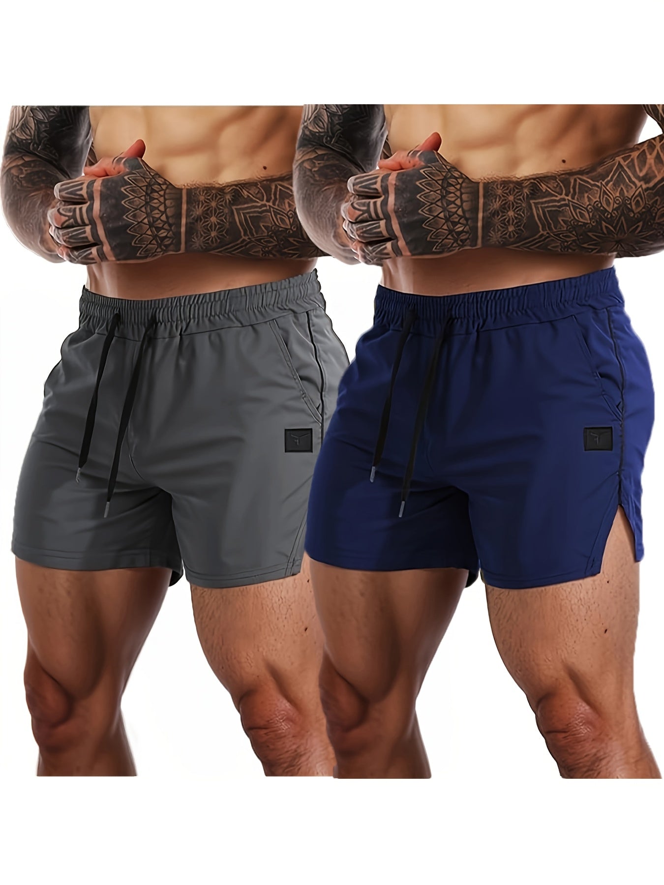 2 Pack Men's Gym Workout Shorts Quick Dry Lightweight Athletic