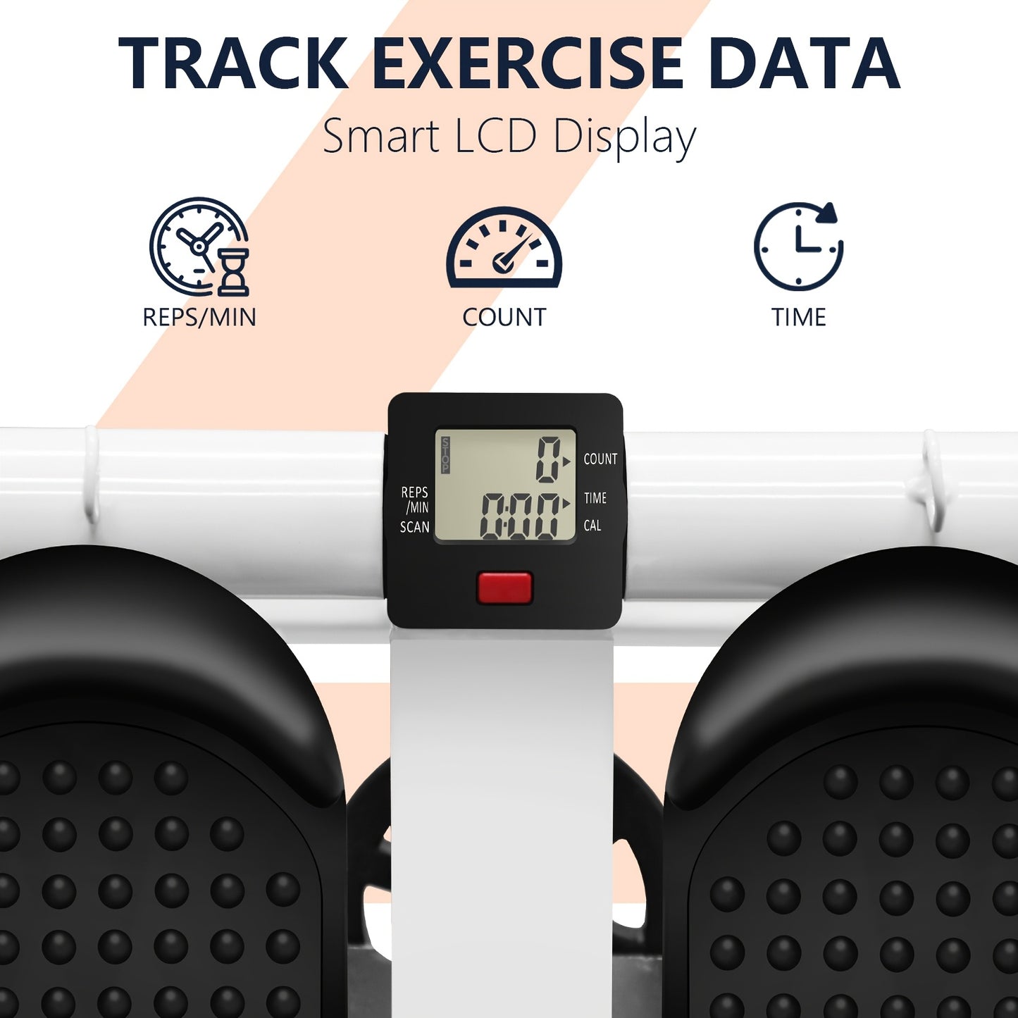 Compact Stainless Steel Stepper with Digital Monitor for Home Fitness
