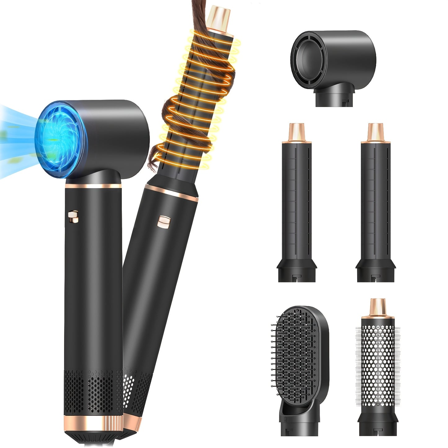 5-in-1 Hair Styler Brush With Heat Styling & Negative Ion Technology