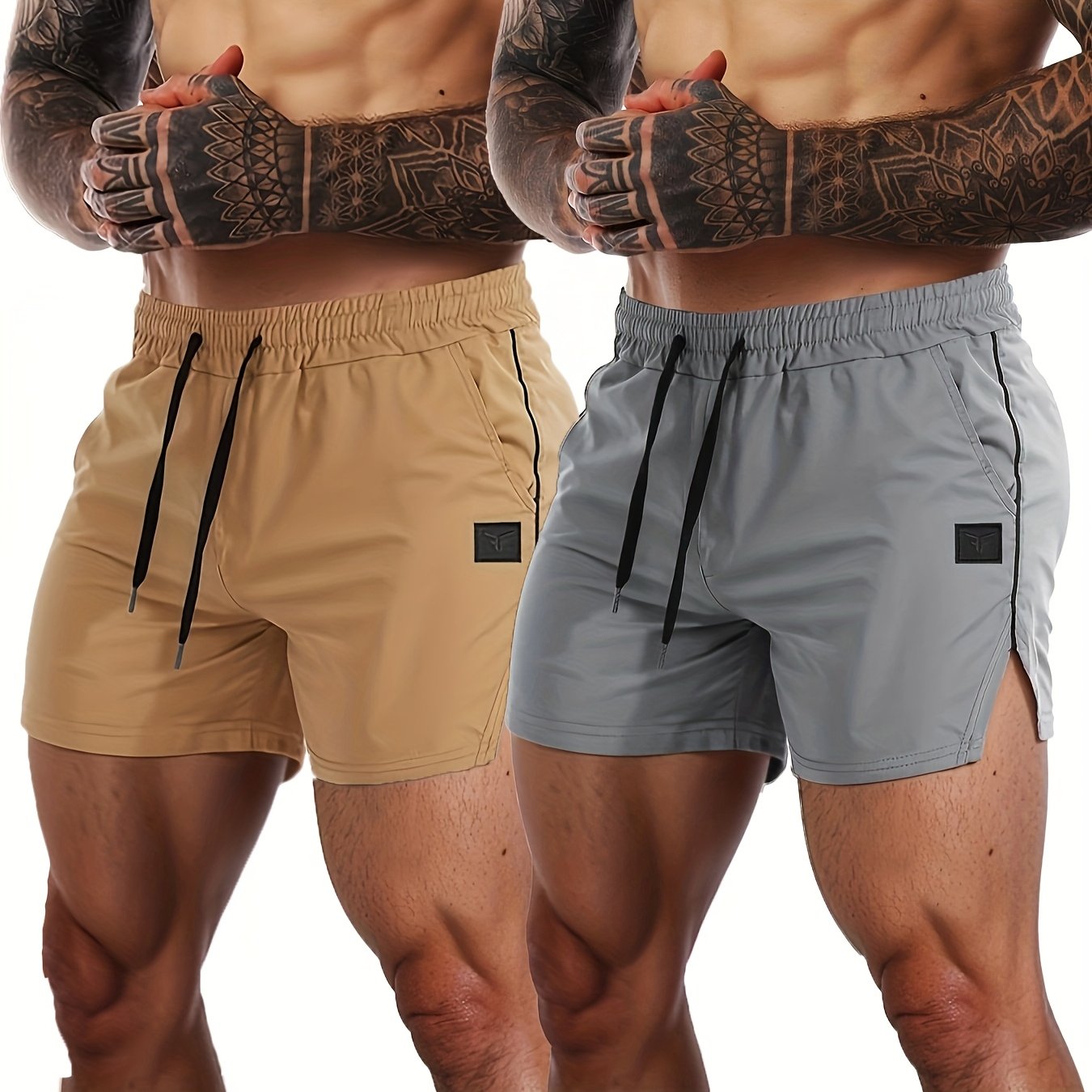 2 Pack Men's Gym Workout Shorts Quick Dry Lightweight Athletic