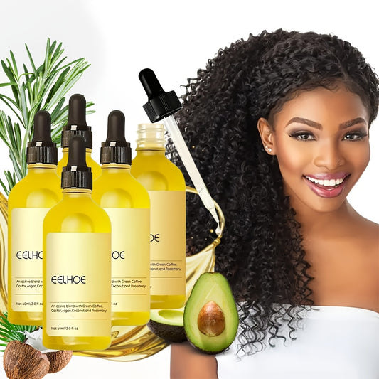 5pcs Rosemary Moisturizing Hair Oil For Smoother Hair