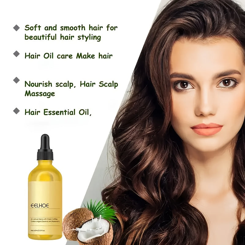 5pcs Rosemary Moisturizing Hair Oil For Smoother Hair