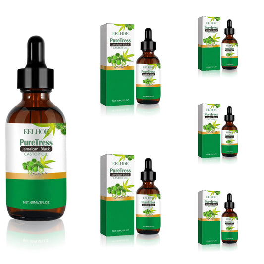 6Pcs Pure Natural Black Castor Oil For Hair And Eyelashes