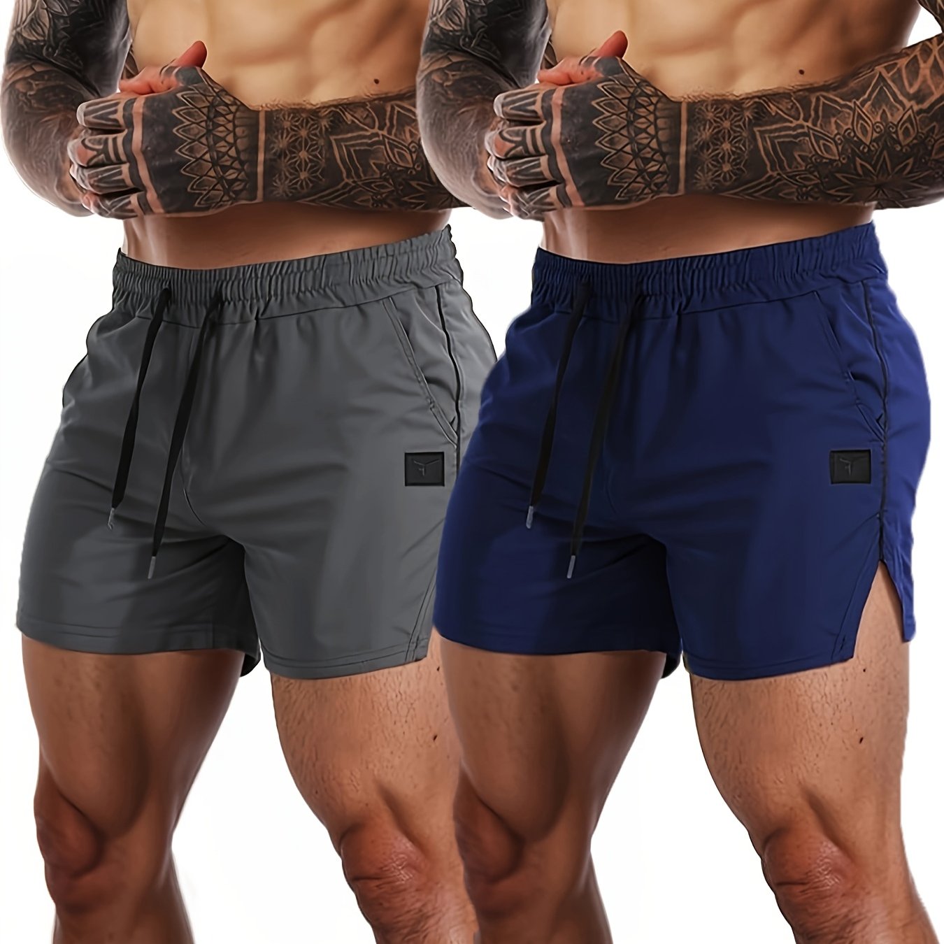 2 Pack Men's Gym Workout Shorts Quick Dry Lightweight Athletic