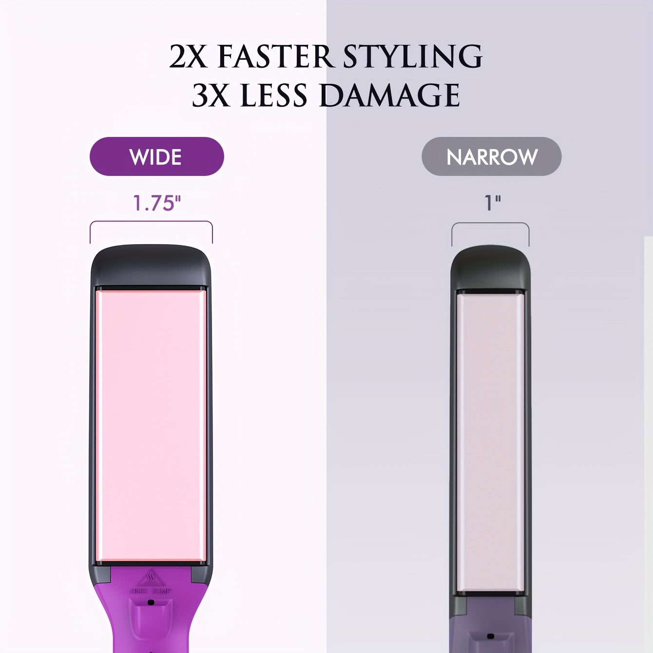 LANDOT Wide Flat Iron Hair Straightener 1.75 Inch for Thick Hair