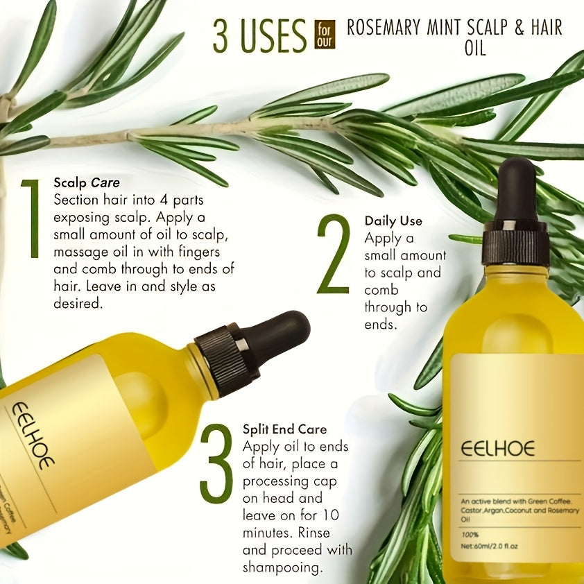 6pcs 2.03oz Natural Hair Oil Veganic Hair Oil for Dry Hair