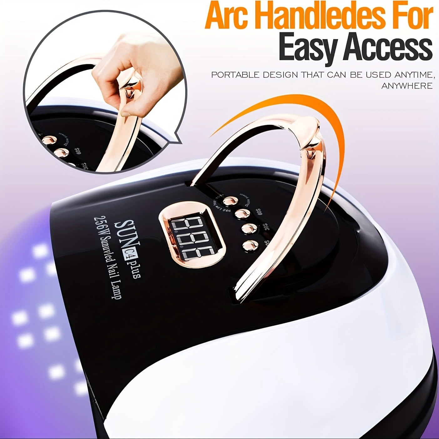 High Power Nail Curing Light 256W with Auto-Sensing Features