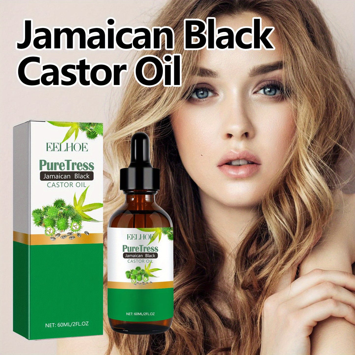 6Pcs Pure Natural Black Castor Oil For Hair And Eyelashes