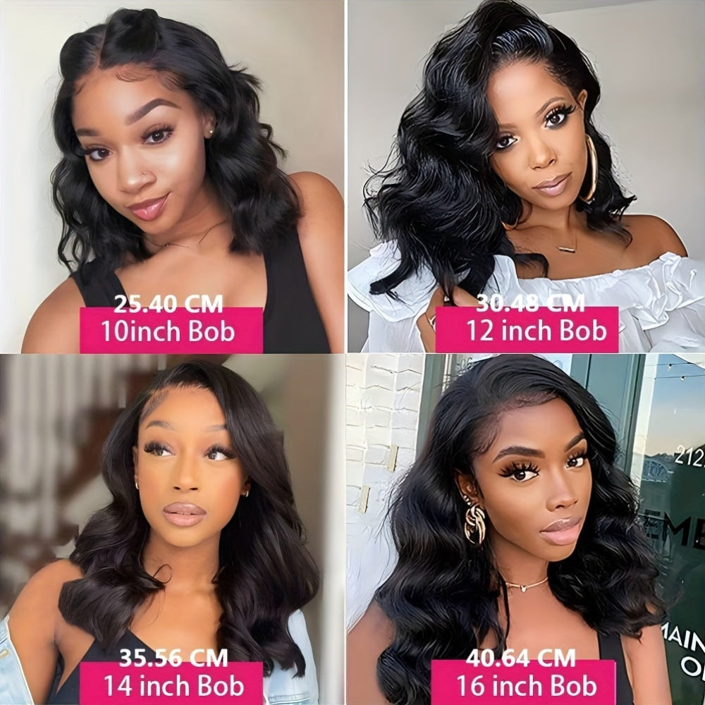 Bob Wig Human Hair 4X4 HD Lace Closure Glueless Wig 150 Density Pre Cut Body Wave Wig Put On And Go Glueless Human Hair Wigs for Women Pre Plucked 4x4 Closure Bob Wigs