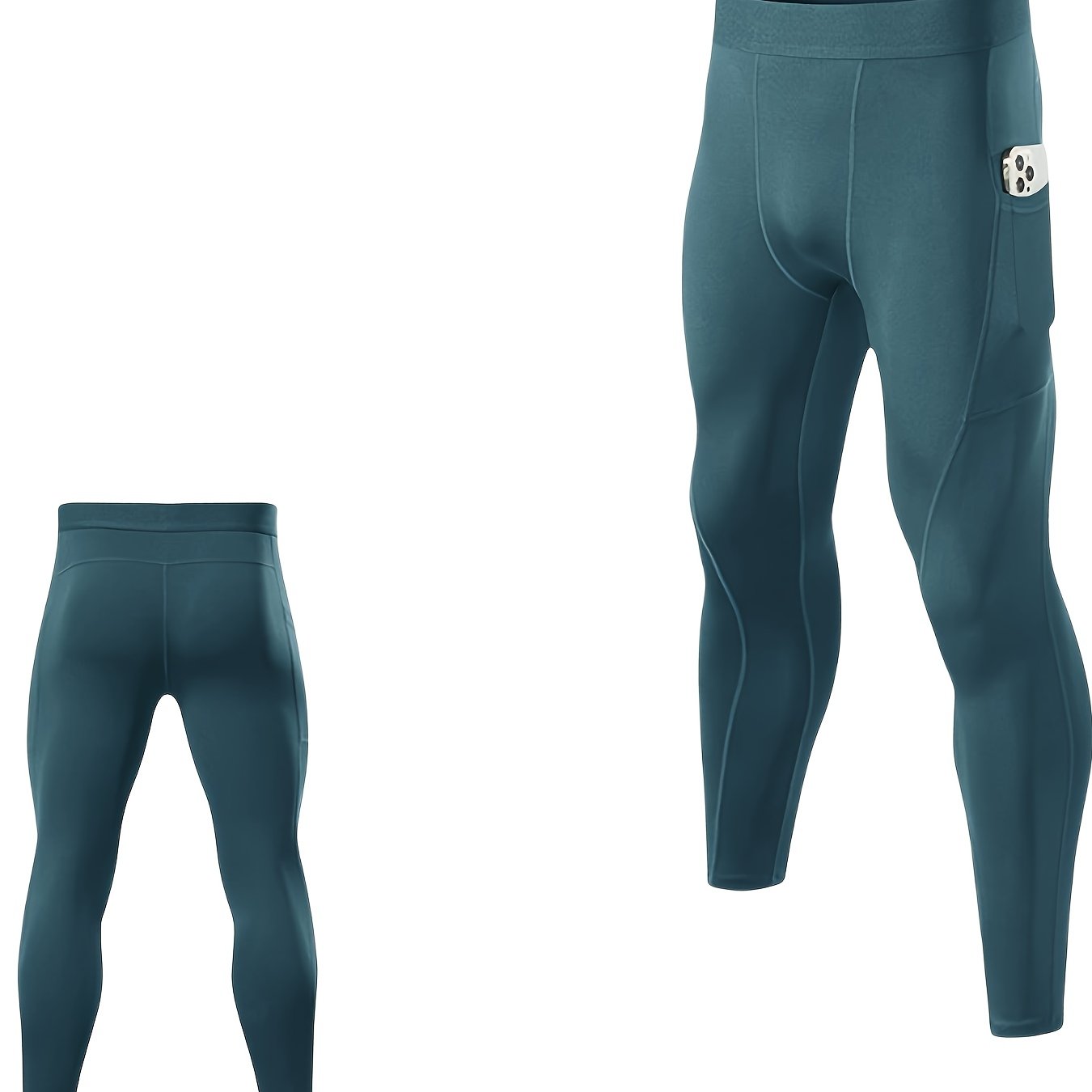 Tight Sports Pants Men Quick Drying Breathable Fitness Pants With Side Pockets