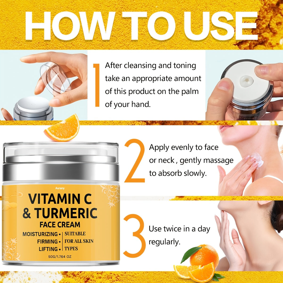 2pcs Turmeric Face Cream Gifts For Women Firming Lotion