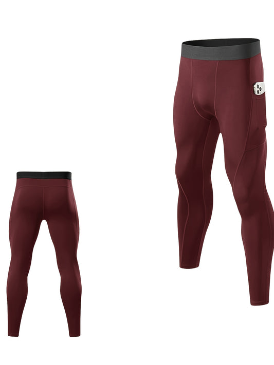 Tight Sports Pants Men Quick Drying Breathable Fitness Pants With Side Pockets