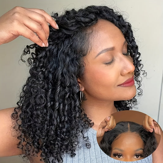 Curly Bob Wig Human Hair Glueless 13x6 Transparent Lace Frontal Wet and Wavy Short Jerry Curly Lace Front Bob Wigs for Black Women Pre Plucked Natural Hairline with Baby Hair 14 Inch