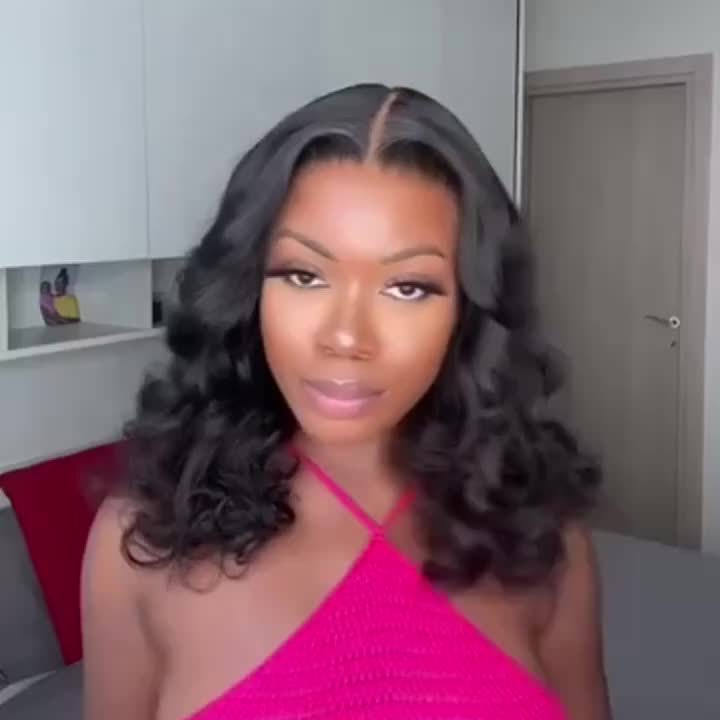Bob Wig Human Hair 4X4 HD Lace Closure Glueless Wig 150 Density Pre Cut Body Wave Wig Put On And Go Glueless Human Hair Wigs for Women Pre Plucked 4x4 Closure Bob Wigs