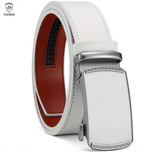YOORAN Men's Premium Genuine Leather Belt with Alloy Buckle