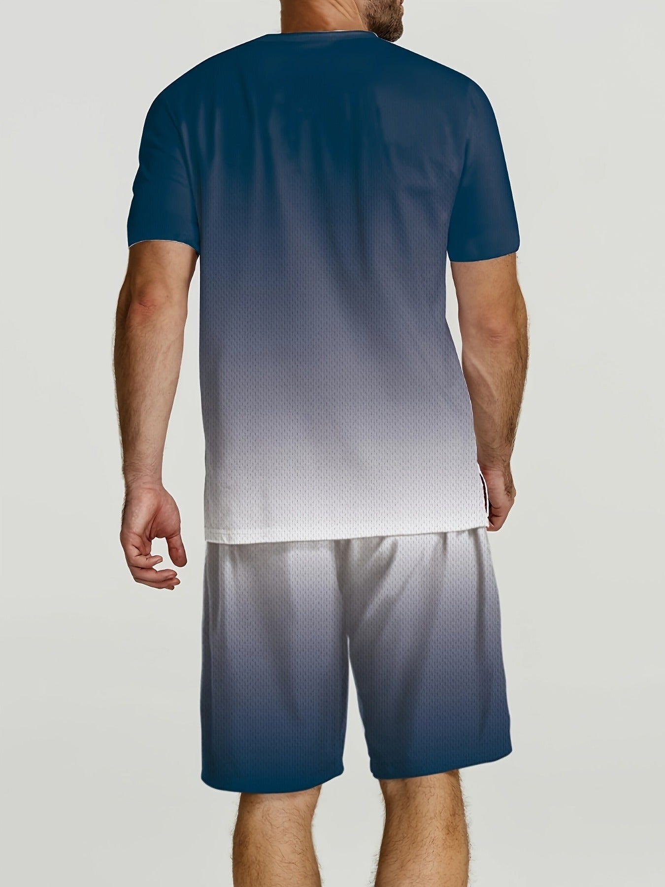 Men's Gradient Lettering Print Paris T-Shirt and Shorts Set