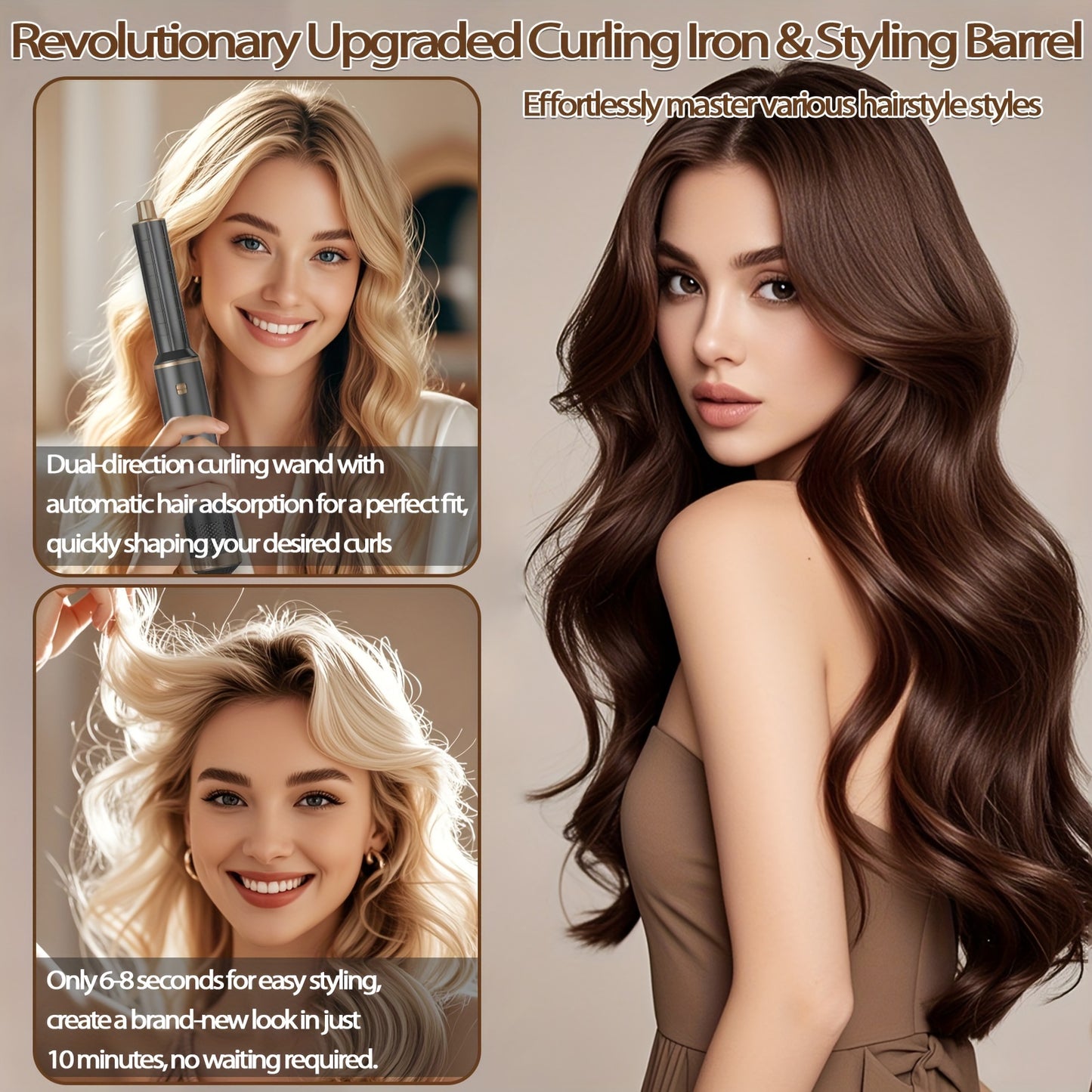 5-in-1 Hair Styler Brush With Heat Styling & Negative Ion Technology