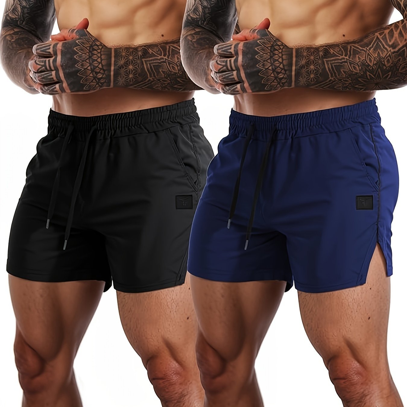 2 Pack Men's Gym Workout Shorts Quick Dry Lightweight Athletic